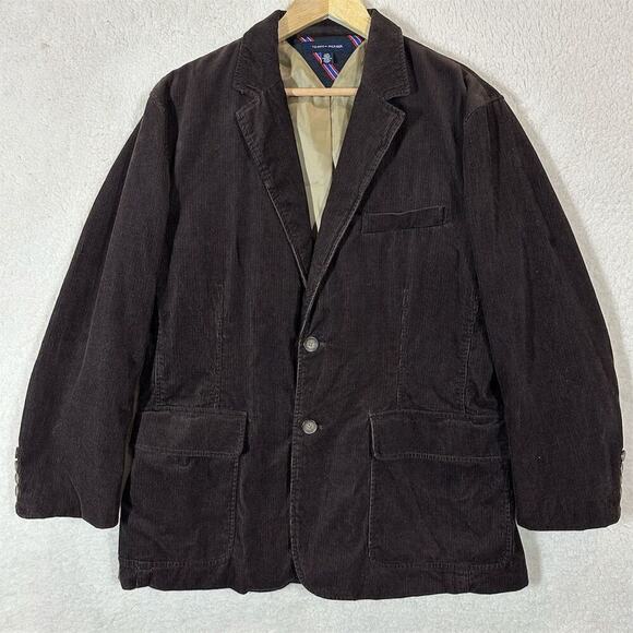 Tommy Hilfiger Men's‎ Large Brown Corduroy Blazer Jacket Casual - Picture 1 of 16